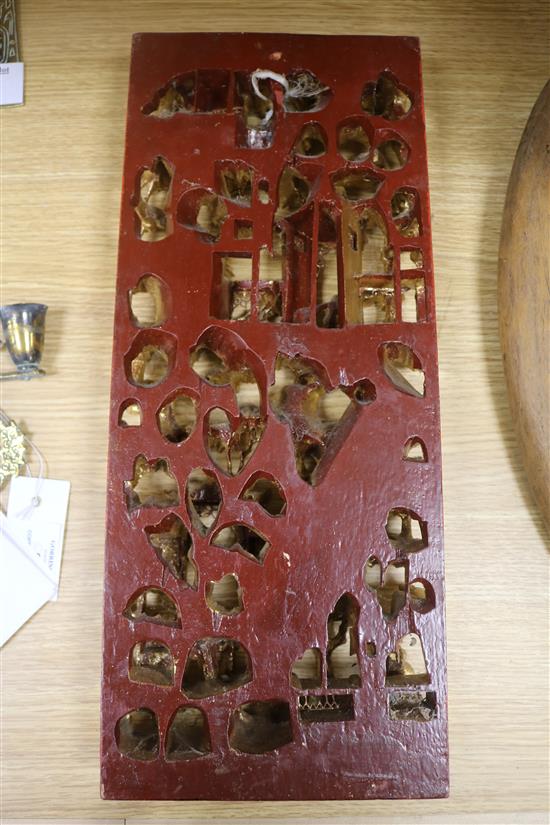 A Chinese giltwood panel